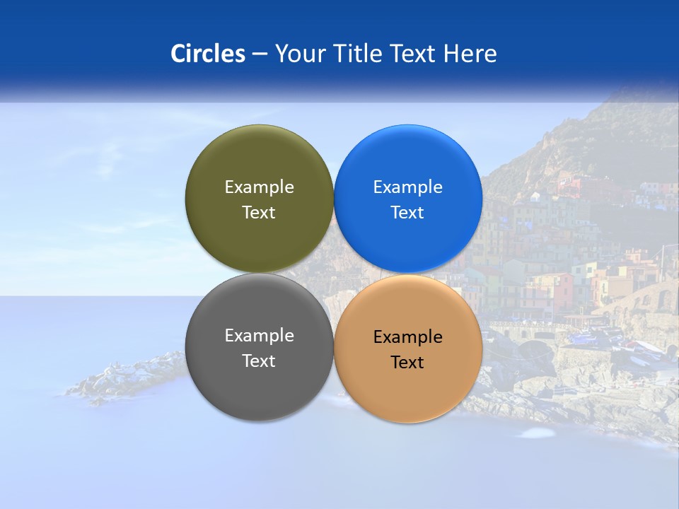 A Large Body Of Water With A Small Town On Top Of It PowerPoint Template