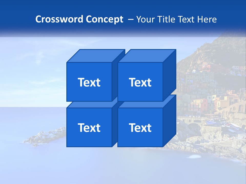 A Large Body Of Water With A Small Town On Top Of It PowerPoint Template