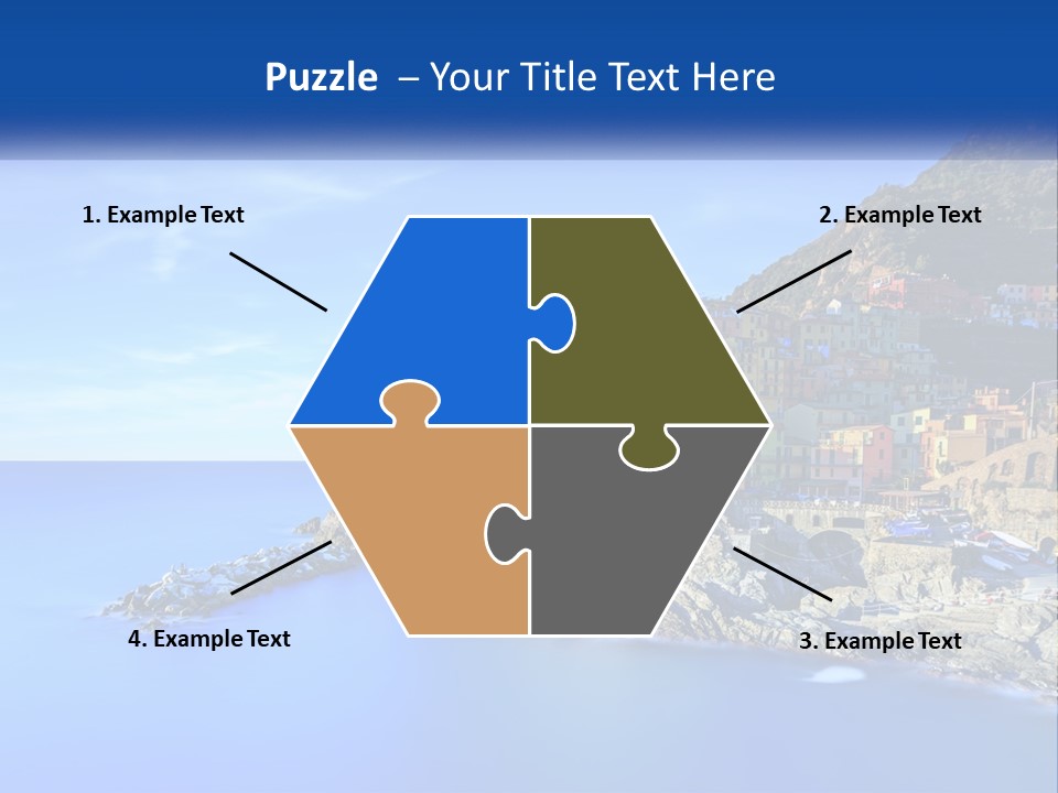 A Large Body Of Water With A Small Town On Top Of It PowerPoint Template