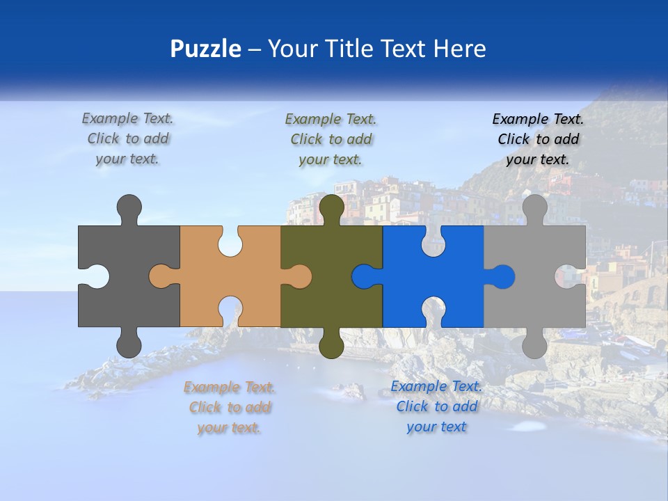 A Large Body Of Water With A Small Town On Top Of It PowerPoint Template