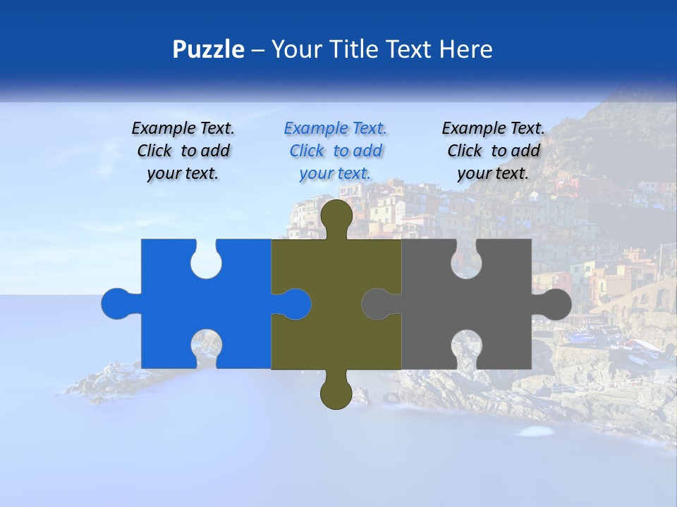 A Large Body Of Water With A Small Town On Top Of It PowerPoint Template