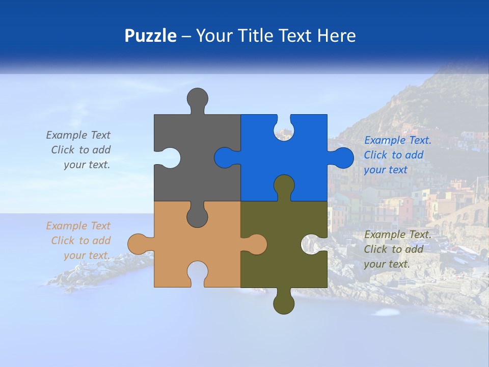 A Large Body Of Water With A Small Town On Top Of It PowerPoint Template