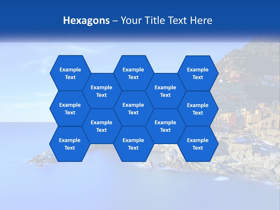 A Large Body Of Water With A Small Town On Top Of It PowerPoint Template