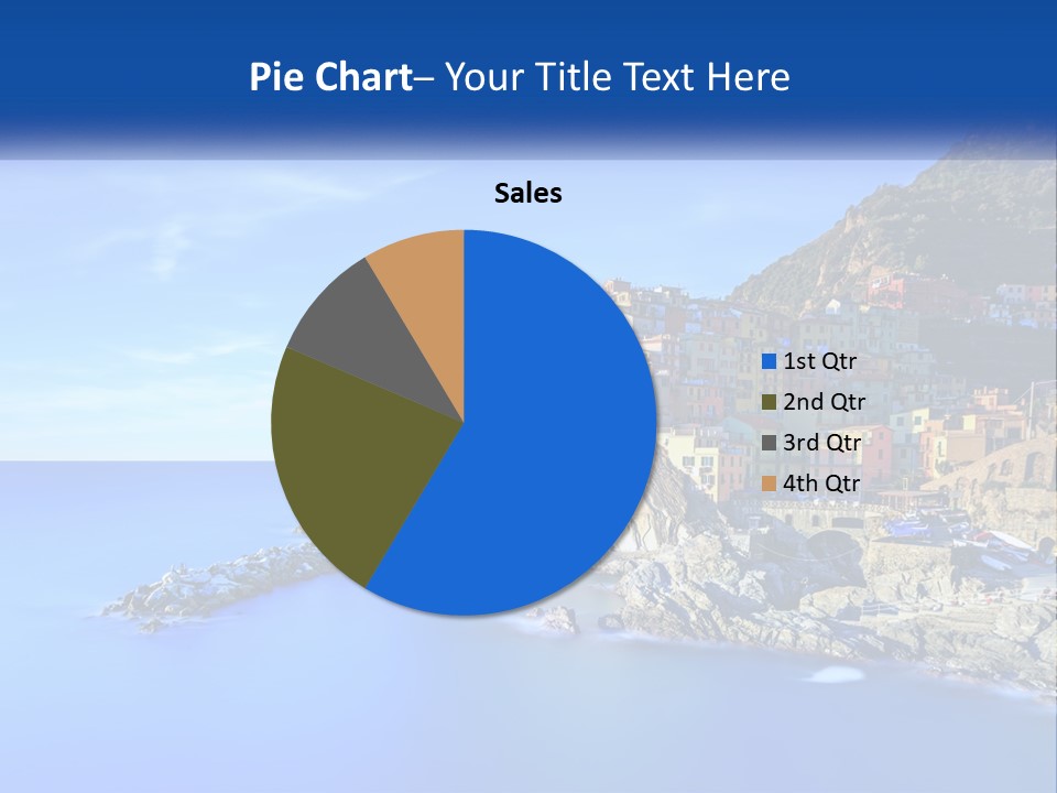 A Large Body Of Water With A Small Town On Top Of It PowerPoint Template