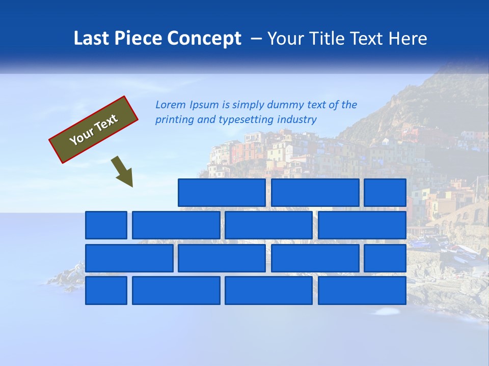 A Large Body Of Water With A Small Town On Top Of It PowerPoint Template