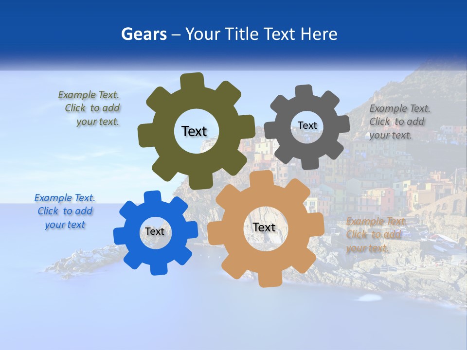 A Large Body Of Water With A Small Town On Top Of It PowerPoint Template