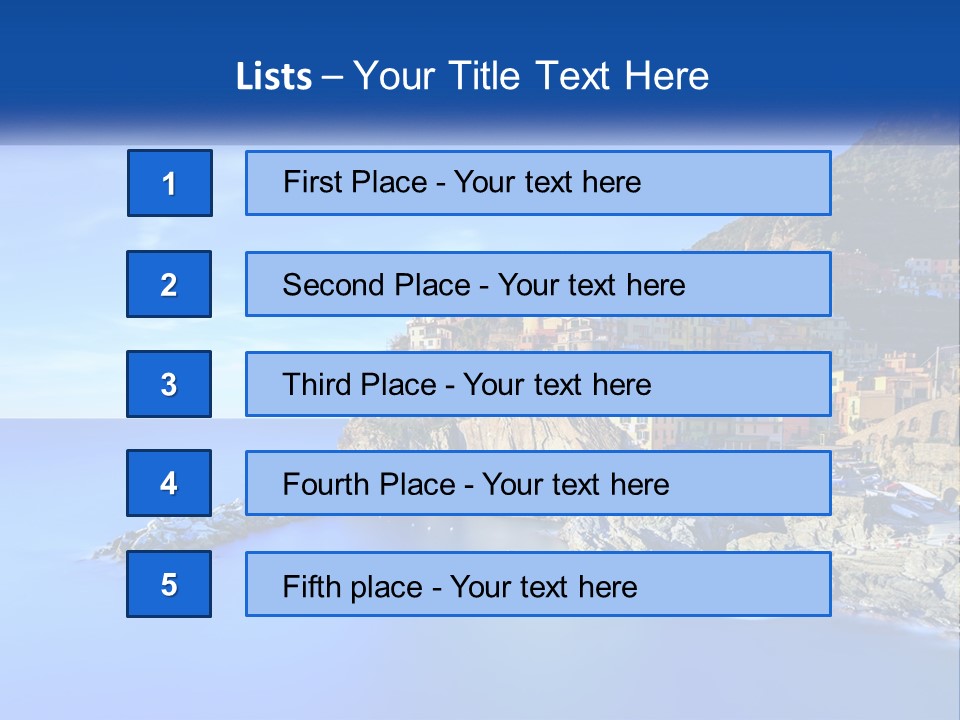 A Large Body Of Water With A Small Town On Top Of It PowerPoint Template