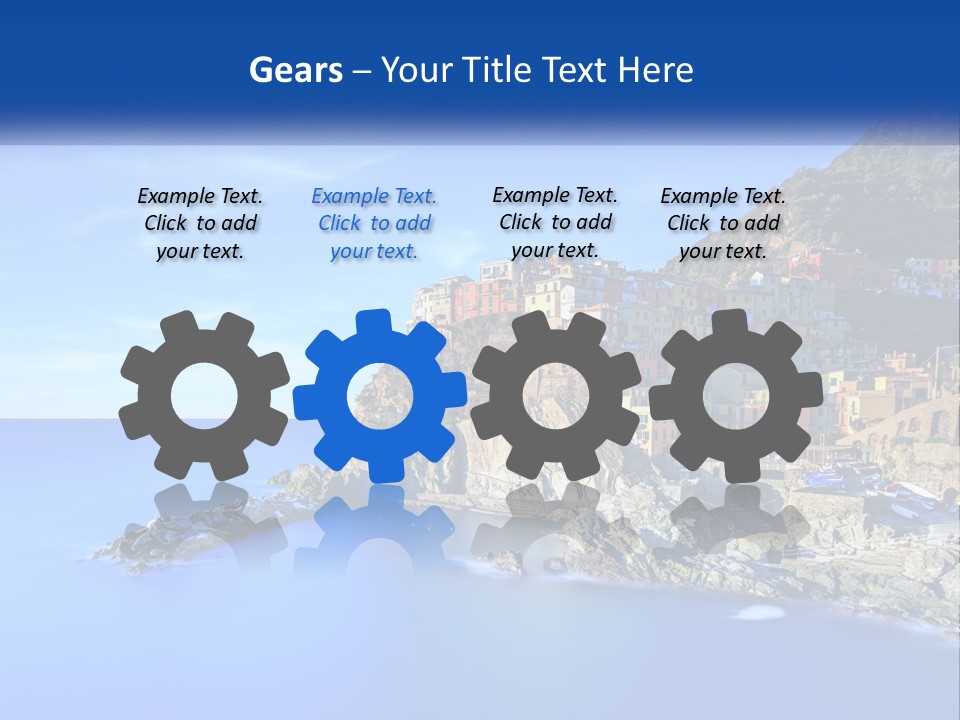 A Large Body Of Water With A Small Town On Top Of It PowerPoint Template