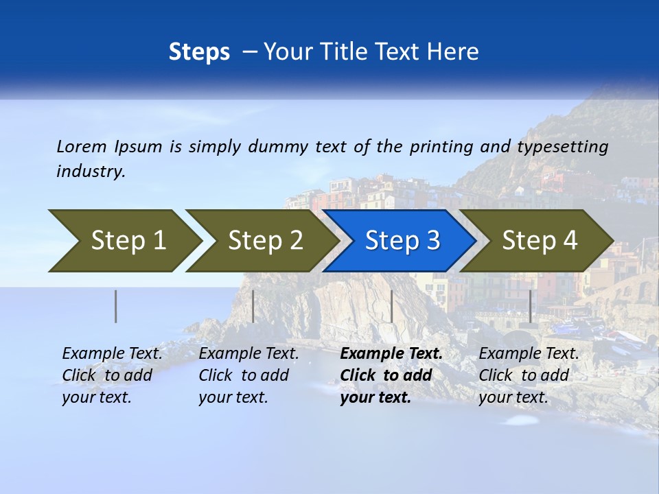 A Large Body Of Water With A Small Town On Top Of It PowerPoint Template