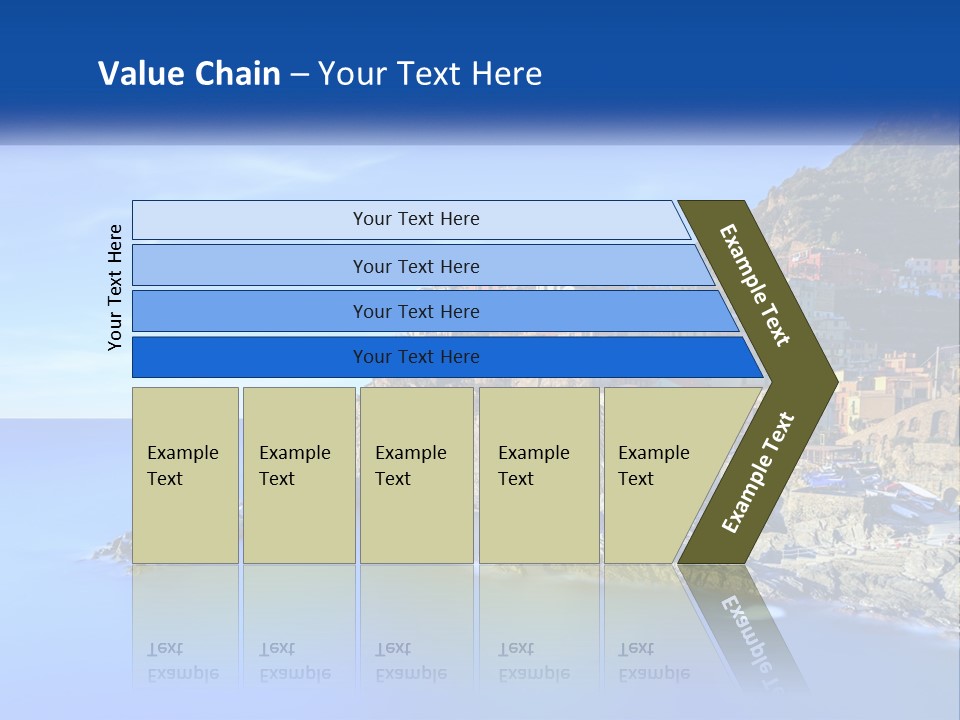 A Large Body Of Water With A Small Town On Top Of It PowerPoint Template