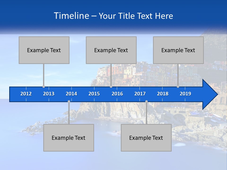 A Large Body Of Water With A Small Town On Top Of It PowerPoint Template