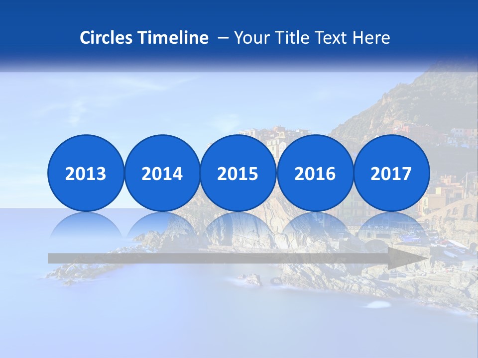 A Large Body Of Water With A Small Town On Top Of It PowerPoint Template