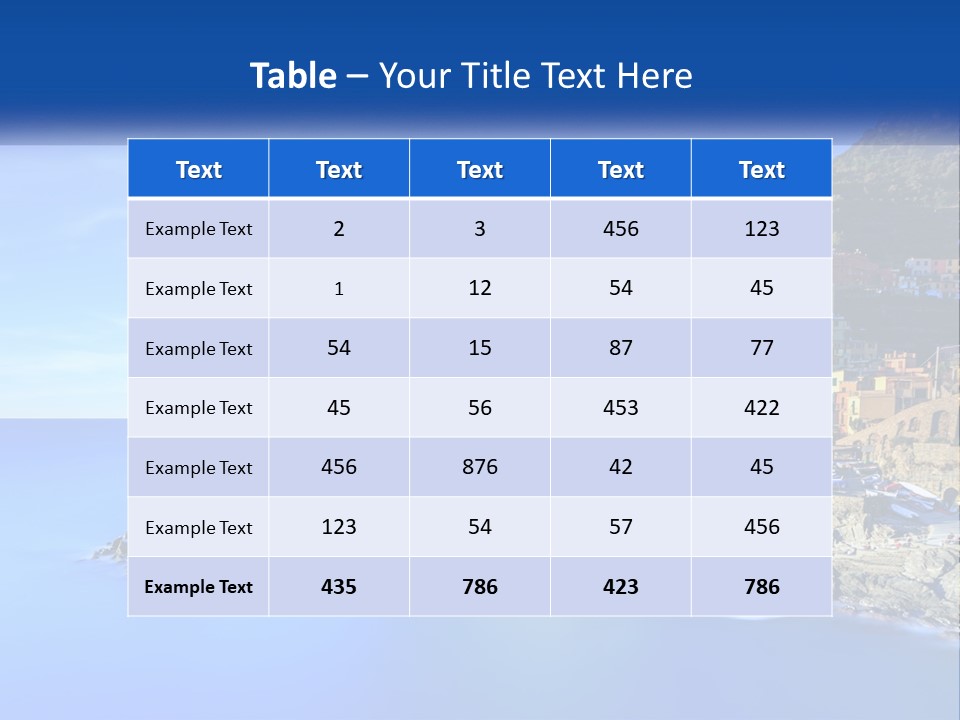 A Large Body Of Water With A Small Town On Top Of It PowerPoint Template