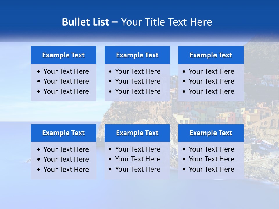 A Large Body Of Water With A Small Town On Top Of It PowerPoint Template