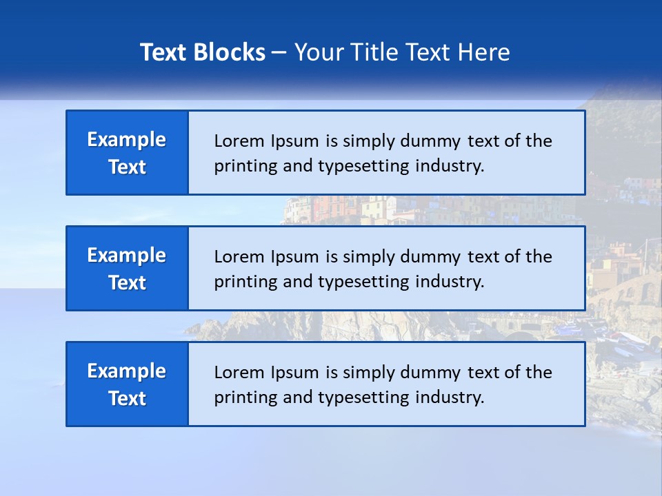 A Large Body Of Water With A Small Town On Top Of It PowerPoint Template