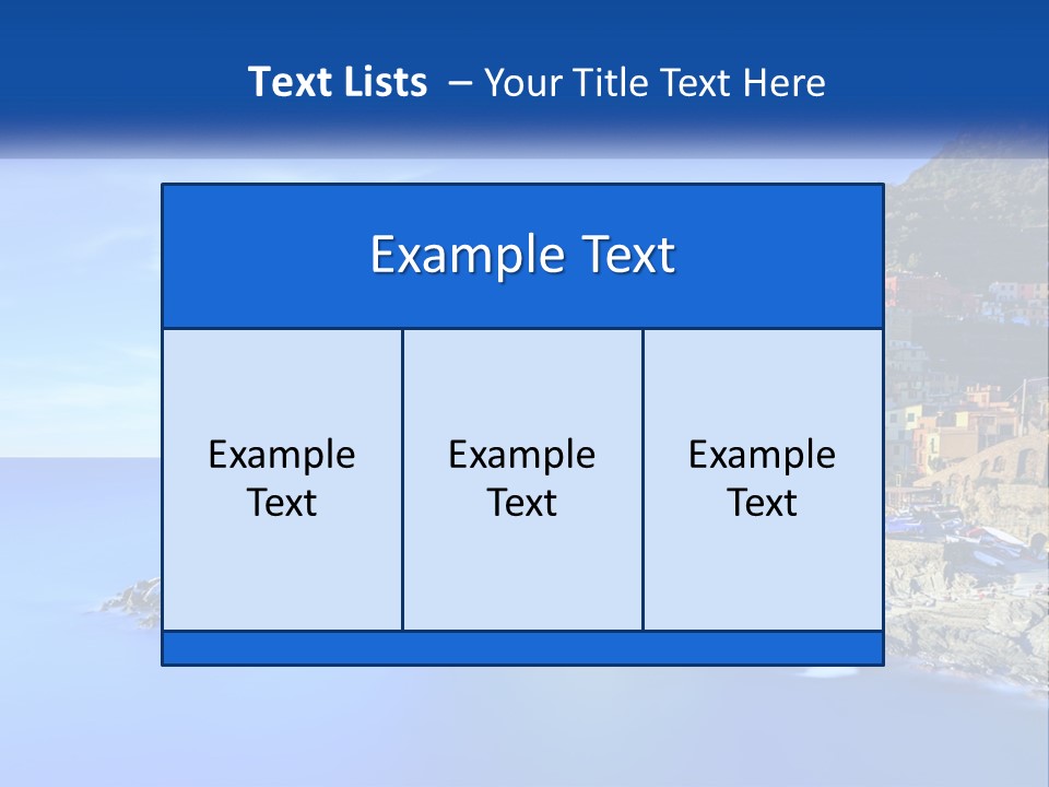 A Large Body Of Water With A Small Town On Top Of It PowerPoint Template