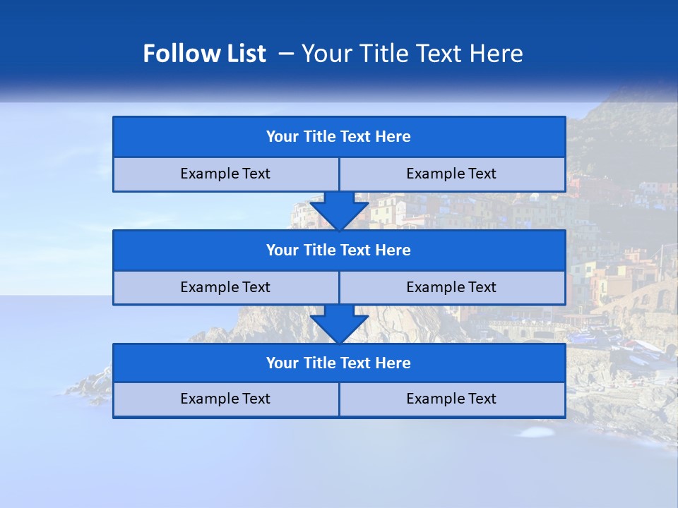 A Large Body Of Water With A Small Town On Top Of It PowerPoint Template