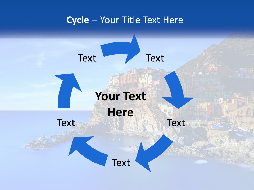 A Large Body Of Water With A Small Town On Top Of It PowerPoint Template