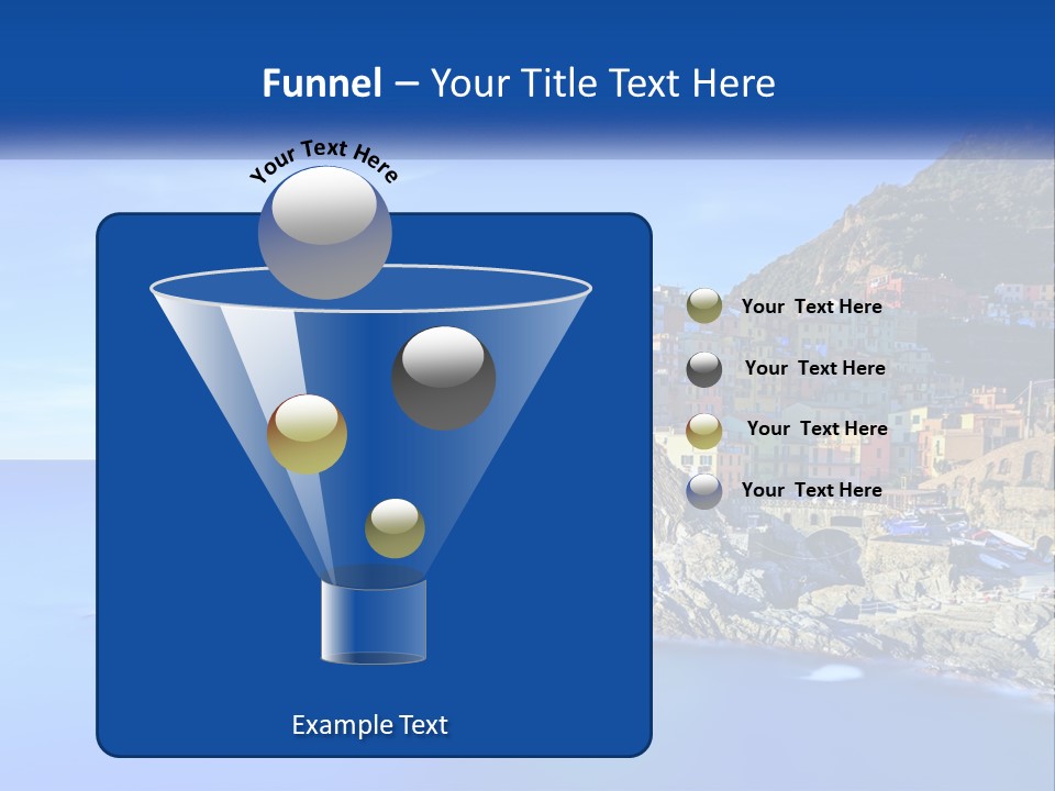 A Large Body Of Water With A Small Town On Top Of It PowerPoint Template