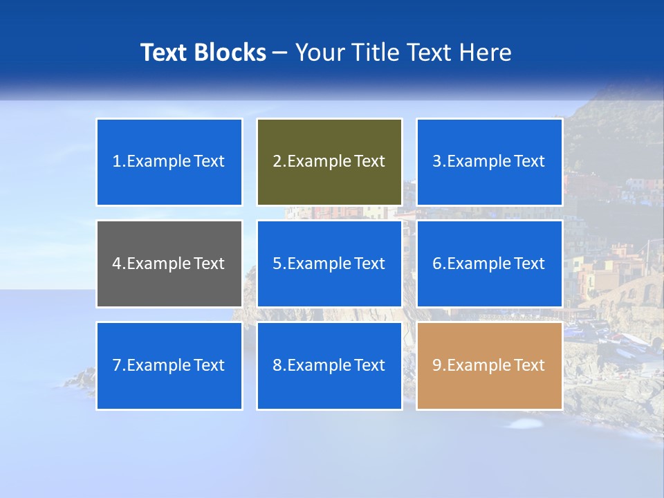 A Large Body Of Water With A Small Town On Top Of It PowerPoint Template