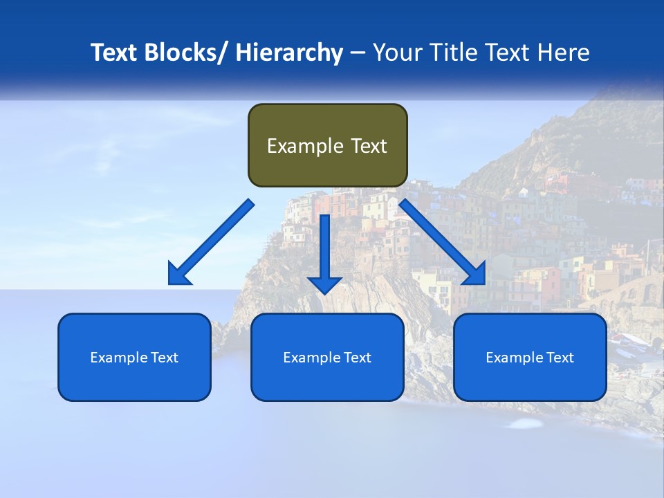 A Large Body Of Water With A Small Town On Top Of It PowerPoint Template