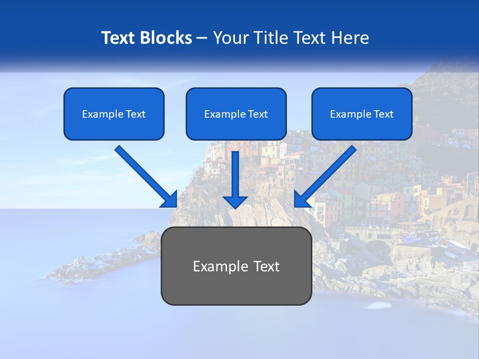 A Large Body Of Water With A Small Town On Top Of It PowerPoint Template