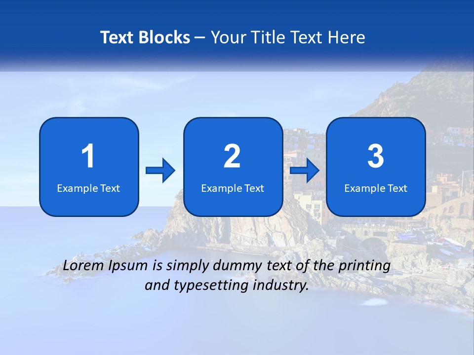 A Large Body Of Water With A Small Town On Top Of It PowerPoint Template