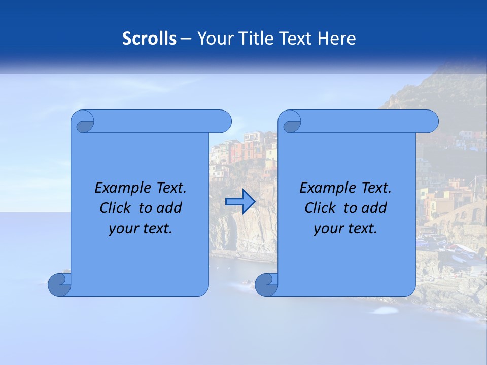 A Large Body Of Water With A Small Town On Top Of It PowerPoint Template