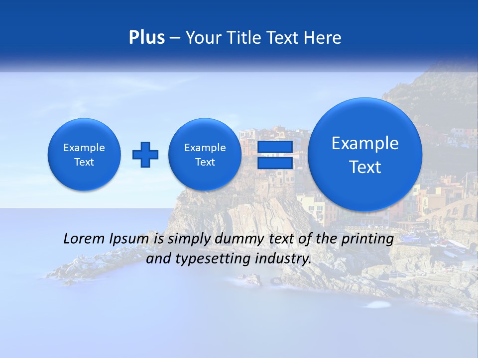 A Large Body Of Water With A Small Town On Top Of It PowerPoint Template