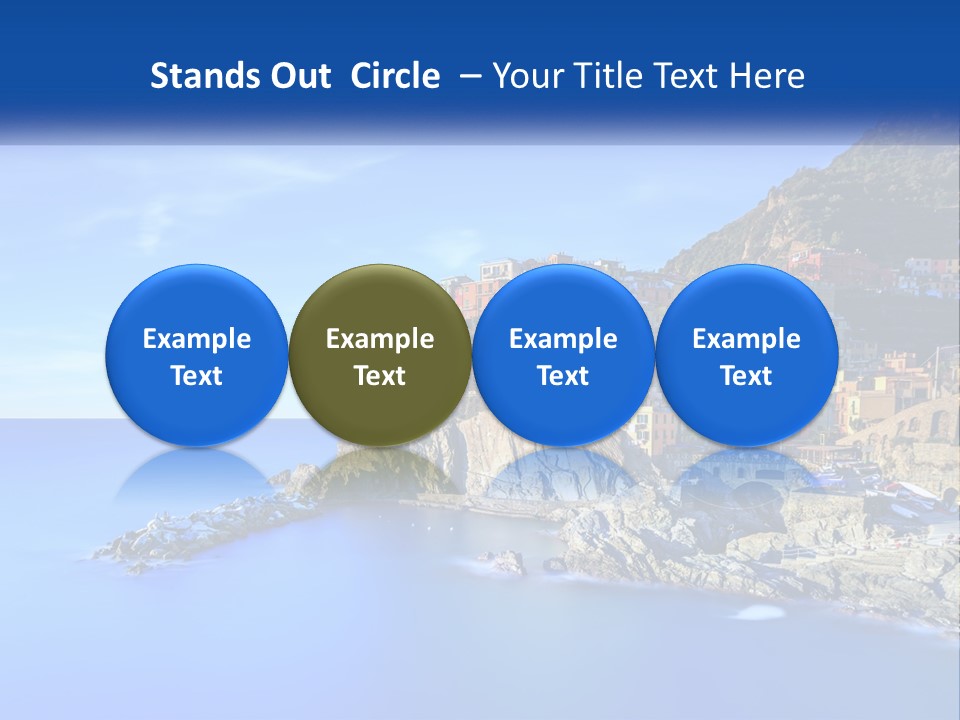 A Large Body Of Water With A Small Town On Top Of It PowerPoint Template