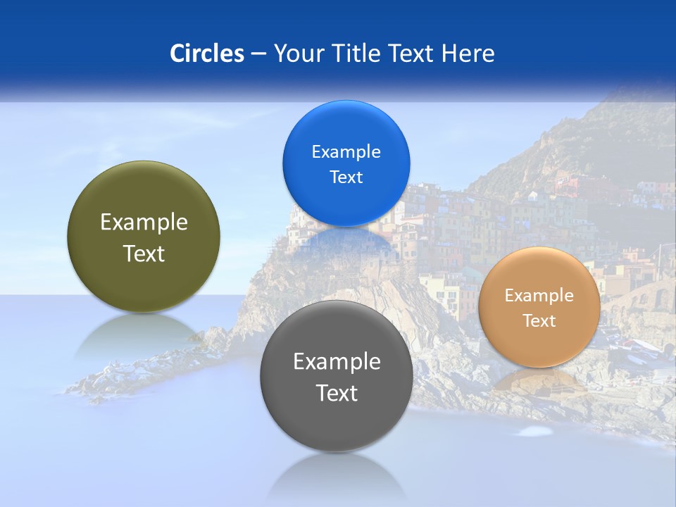 A Large Body Of Water With A Small Town On Top Of It PowerPoint Template