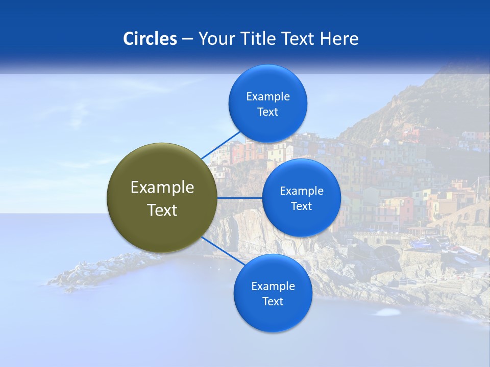 A Large Body Of Water With A Small Town On Top Of It PowerPoint Template