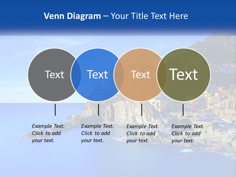 A Large Body Of Water With A Small Town On Top Of It PowerPoint Template