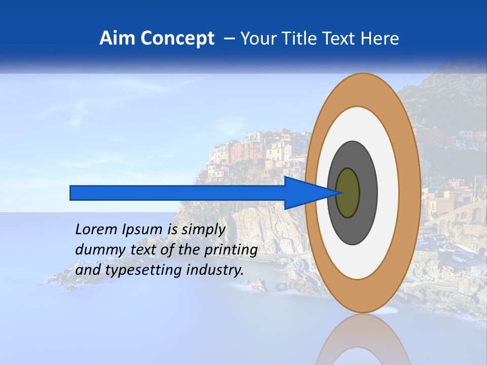 A Large Body Of Water With A Small Town On Top Of It PowerPoint Template