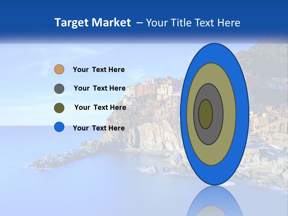 A Large Body Of Water With A Small Town On Top Of It PowerPoint Template