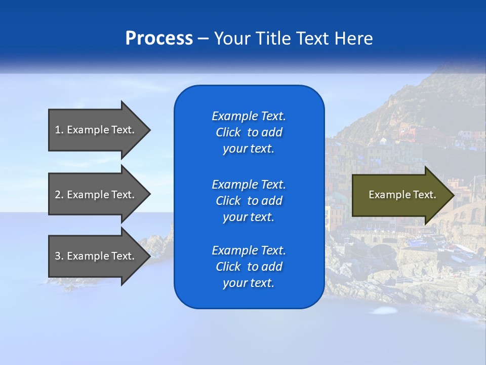 A Large Body Of Water With A Small Town On Top Of It PowerPoint Template