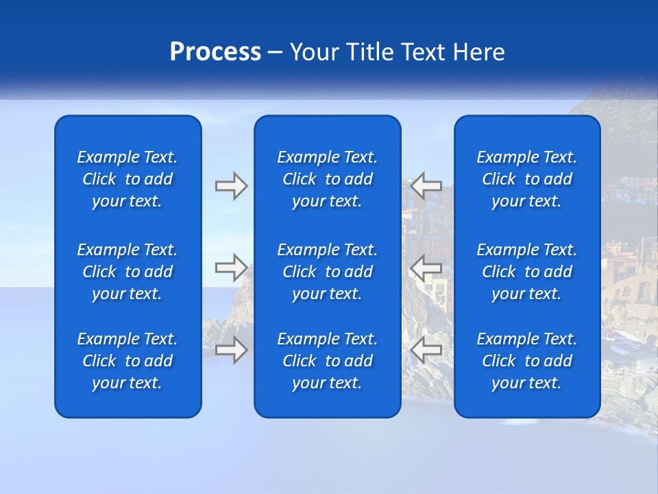 A Large Body Of Water With A Small Town On Top Of It PowerPoint Template