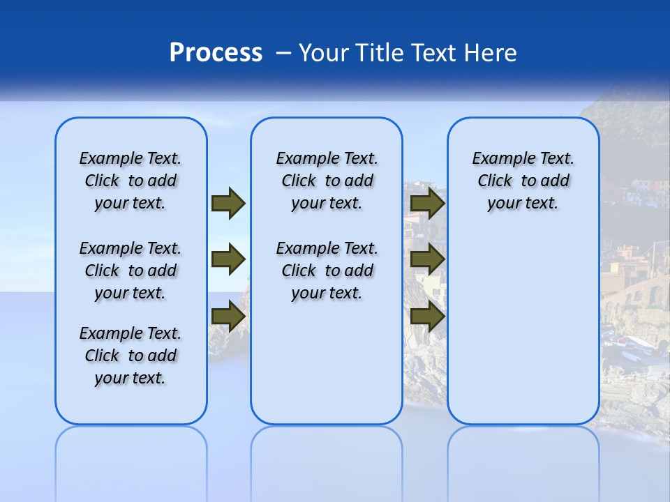 A Large Body Of Water With A Small Town On Top Of It PowerPoint Template