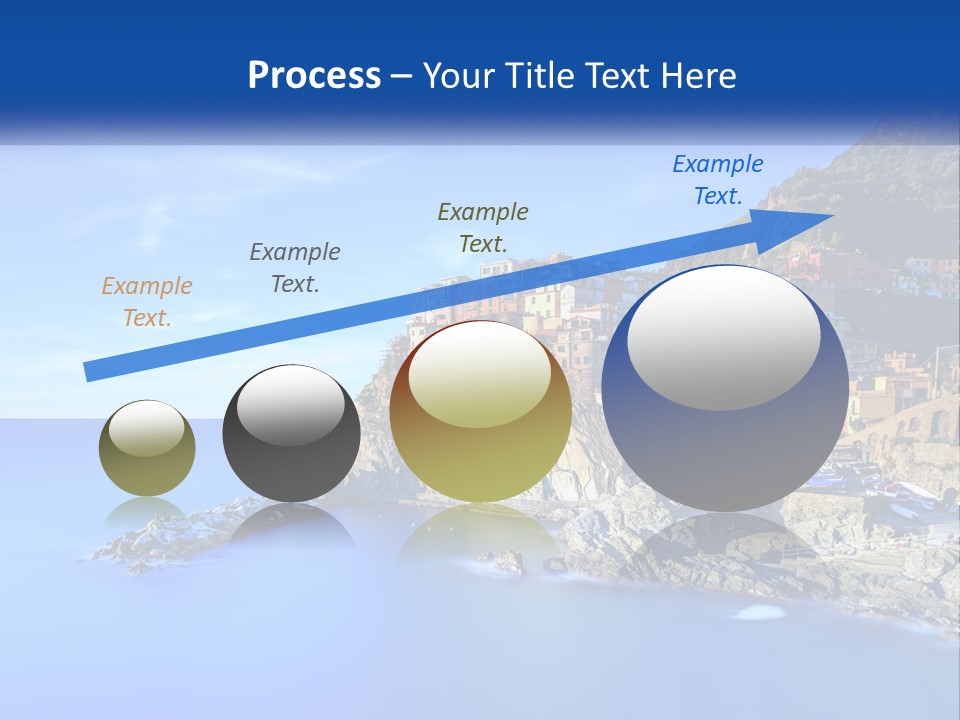 A Large Body Of Water With A Small Town On Top Of It PowerPoint Template