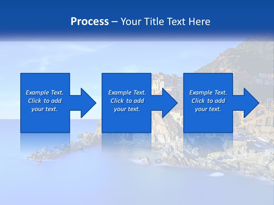 A Large Body Of Water With A Small Town On Top Of It PowerPoint Template