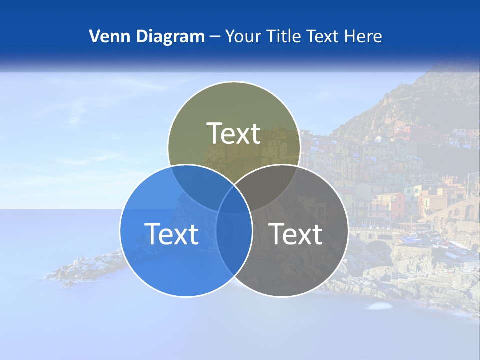 A Large Body Of Water With A Small Town On Top Of It PowerPoint Template