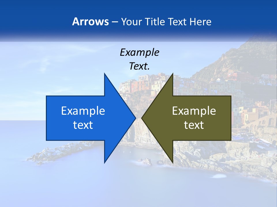 A Large Body Of Water With A Small Town On Top Of It PowerPoint Template