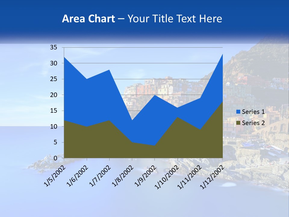 A Large Body Of Water With A Small Town On Top Of It PowerPoint Template
