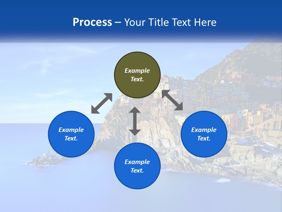 A Large Body Of Water With A Small Town On Top Of It PowerPoint Template