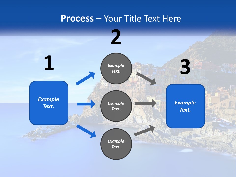 A Large Body Of Water With A Small Town On Top Of It PowerPoint Template
