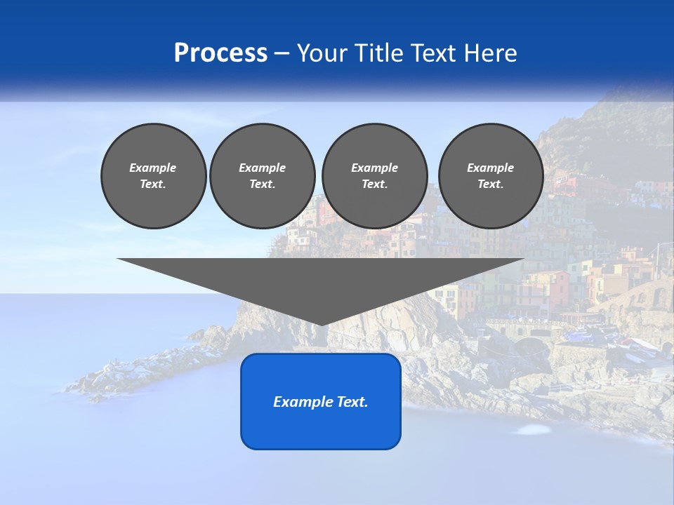 A Large Body Of Water With A Small Town On Top Of It PowerPoint Template