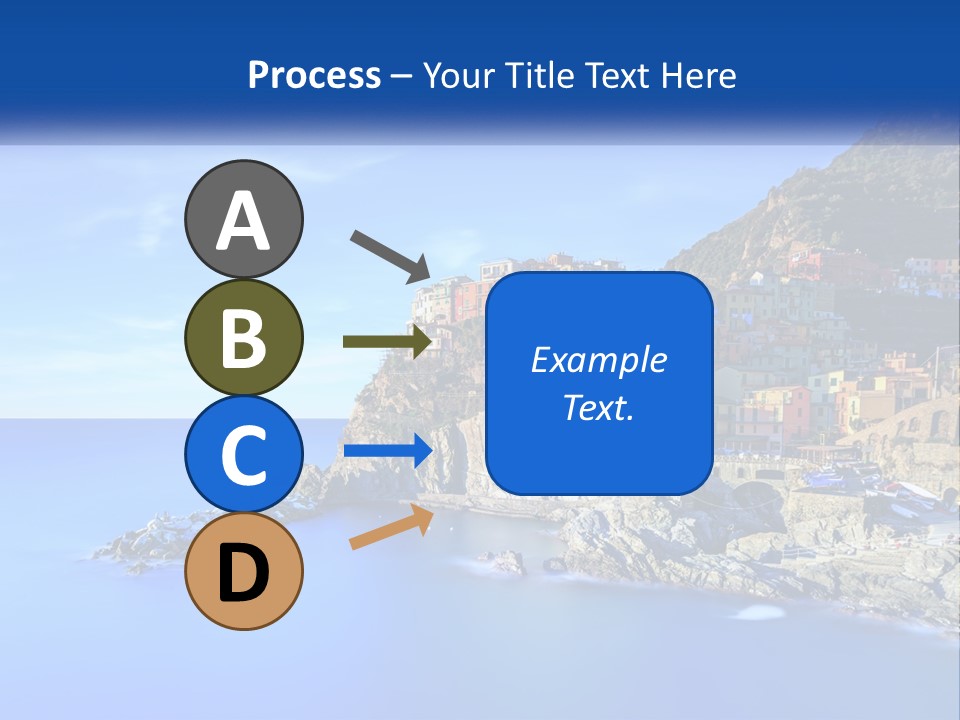 A Large Body Of Water With A Small Town On Top Of It PowerPoint Template