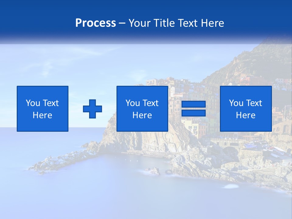 A Large Body Of Water With A Small Town On Top Of It PowerPoint Template