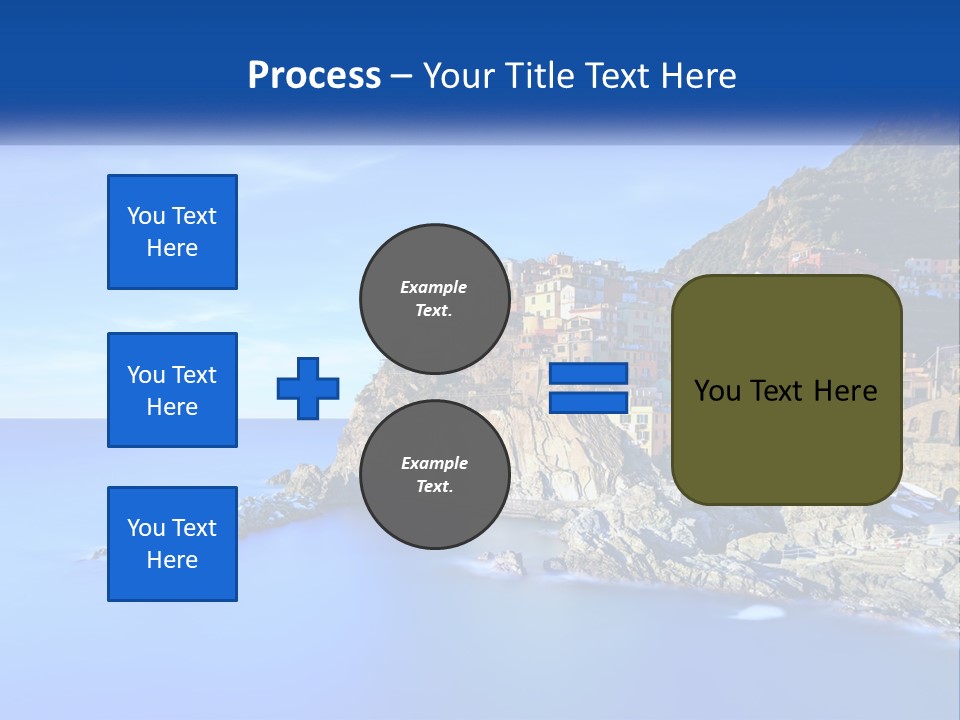 A Large Body Of Water With A Small Town On Top Of It PowerPoint Template