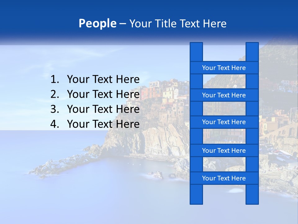 A Large Body Of Water With A Small Town On Top Of It PowerPoint Template